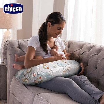 Chicco-Boppy純棉多功能授乳枕-幾何炭灰/俏皮馬戲團