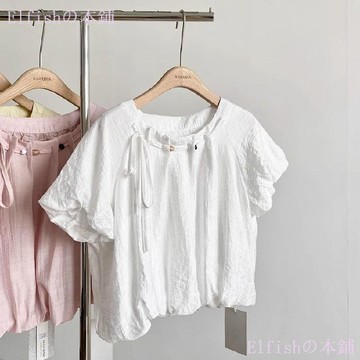【韓系甜美簡約寬鬆】短袖襯衫女 夏季新款小清新上衣 時尚休閒短袖襯衫 夏天襯衣 短袖上衣 約會通勤女衣 短版襯衫女 sh