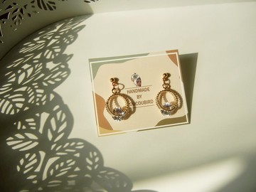 *coucoubird* 麻花鋯石耳環