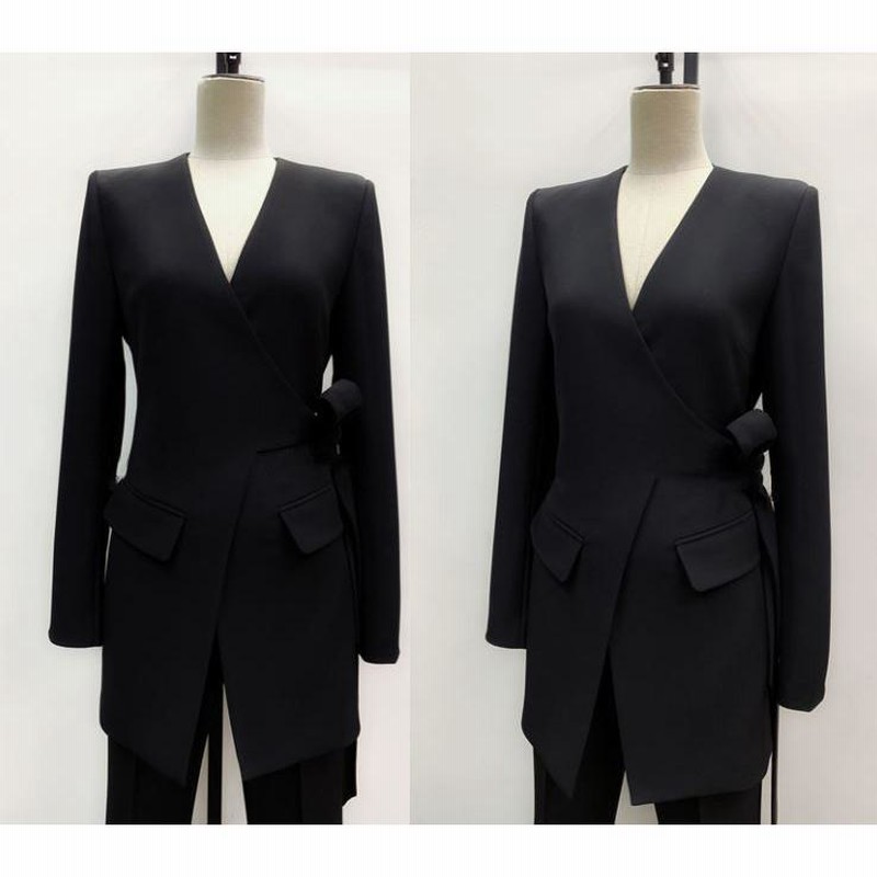 美品♡セオリーリュクス　ノーカラージャケット　ワイドパンツ　スーツ　リネン　黒 Nazzy 様専用 セオリーリュクス♡スーツ ノーカラージャケット