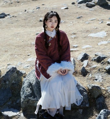 原生質感藏風外套 / 羊羔毛長毛毛復古款 / 遊牧保暖女裝