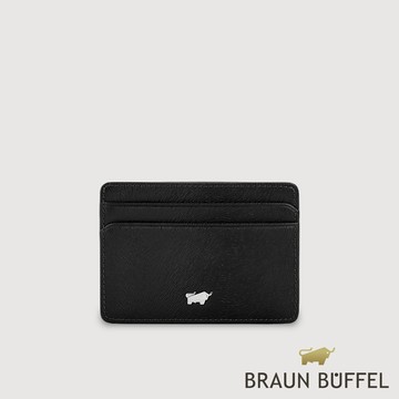 【BRAUN BUFFEL 德國小金牛】台灣總代理 潘-A 4卡卡夾-黑色/BF869-151-BK