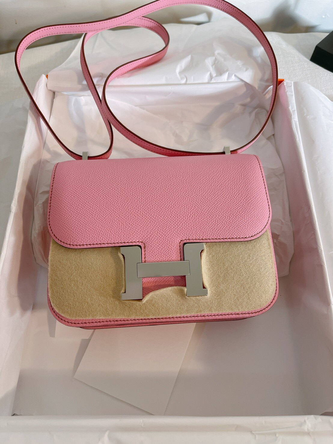 Hermes 🐎Constance mini 5p 絕版櫻花粉銀eps $4xxxxx 2021 05 