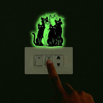 【MR.ZAKKA】夜光萬用裝飾貼紙-動物主題 趣味可愛黑貓群 居家布置 DIY可移式壁貼 無痕壁貼 牆貼