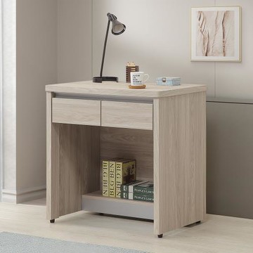 【Homelike】喜家居雪杉色2.7尺二抽書桌(2504)