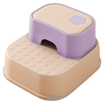 艾米購物 粉紫色/粉色 雙層兒童階梯椅 防滑安全 輕巧易搬運