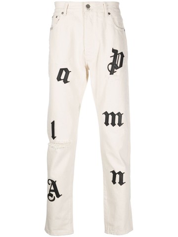Palm Angels `W Logo Patch Classic` 5-Pockets Jeans