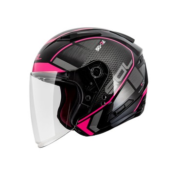 SOL SO-7E 幻影_黑/粉 開放式安全帽