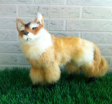 仿真狐貍 皮毛 狡猾黃狐貍 仿真動物模型 攝影道具教學演示