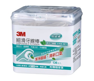 【醫護寶】3M-細滑牙線棒薄荷盒裝136支入/分享包(38支*3)