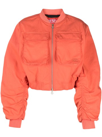Diesel - cropped bomber jacket - women - Polyester/Spandex/Elastane/Nylon/Nylon/Polyester - 42 - Red