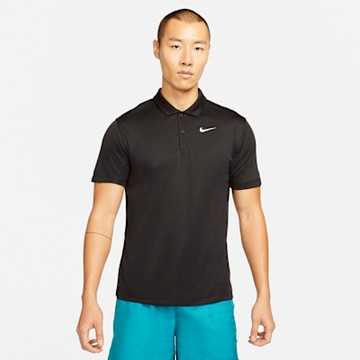 NIKE POLO SOLID 男 POLO衫 短袖上衣 網球 運動 DRI-FIT 黑-DH0858010