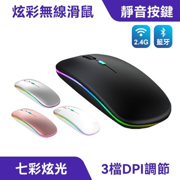DTA-X100 炫光無線滑鼠 靜音滑鼠 滑鼠｜3檔調節、小巧便攜