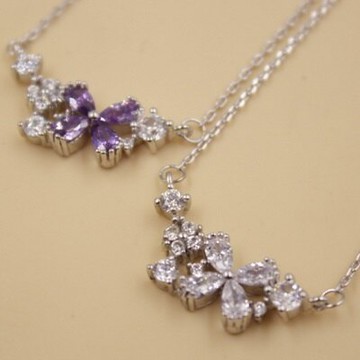 現貨+預購 925純銀項鍊 鑲鑽吊墜-四葉草造型獨特唯美韓國流行母親節生日情人節禮物女配件2色73y20【獨家進口】【米蘭精品】