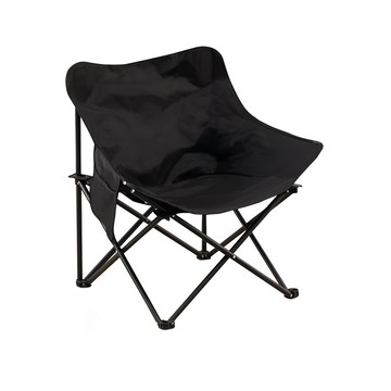 HENRAY 月亮折疊椅 戶外休閒/日常使用 牛津布面料 加寬底部防滑設計  1個  黑色