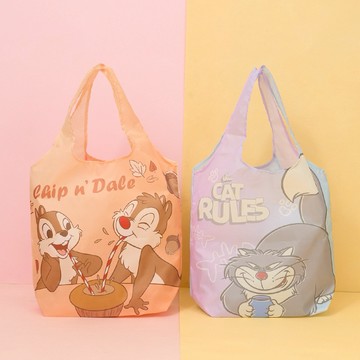 【R.FUN SHOP】迪士尼可肩背折疊購物袋 牡蠣寶寶 三眼怪 維尼 魯斯弗 飲料袋 環保袋 CA973