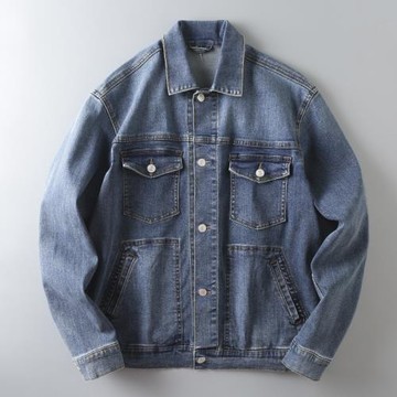 日單外貿剪標尾單工裝寬松休閑水洗牛仔外套男士夾克衫潮款牛仔衣