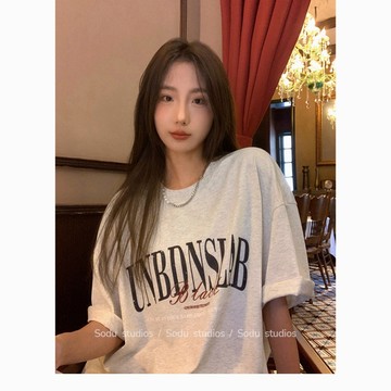 【鹿向南】100%純棉T恤  衣服 t恤 韓版上衣 復古 ins 風衣服 運動上衣 oversize 寬鬆