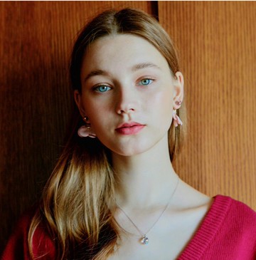 花瓣 2way 雪球耳環