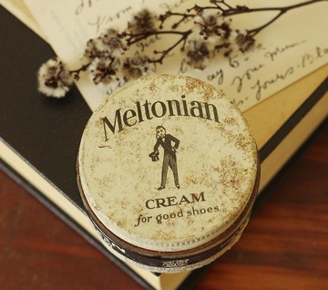 古董澳洲製紳士老鞋油玻璃罐 W643