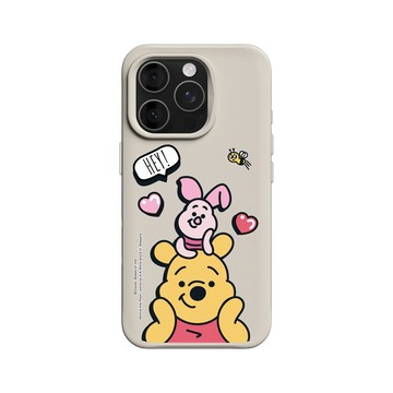 iPhone 16 Pro SolidX 貝殼灰 - 迪士尼-小熊維尼 Disney Winnie The Pooh - 維尼、小豬和蜜蜂