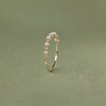 【 ARTE WHITE 】K10 花冠淡水珍珠戒指