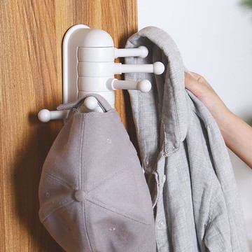 5鉤旋轉掛衣鉤衣帽鉤衣服廚房浴室毛巾衛生間掛鉤排鉤壁掛墻壁鉤