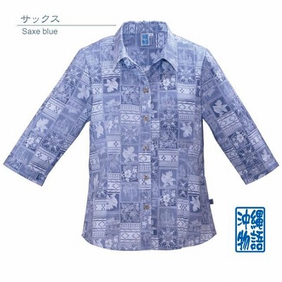 かりゆしウェア 沖縄アロハシャツ レディース シーサーパッチ