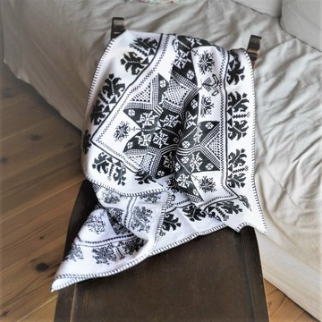 黑工刺繡 星星圖案桌巾 拉線繡 十字繡 德國古董
