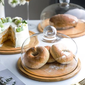 結婚蛋糕盤玻璃罩點心盤子托盤甜品臺展示架帶蓋擺件下午茶試吃盤