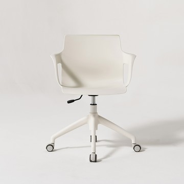 ERMON 緞面室內辦公椅  純白色  530 x 410~490 x 790~870mm