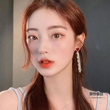 女耳環長款夸張流蘇水晶愛心耳飾顯臉小的耳飾配飾【聚物優品】