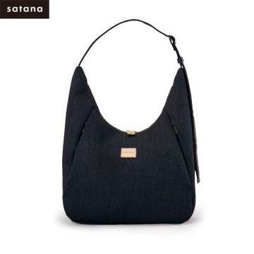【satana】New Denim 彎月單肩包-丹寧黑-SDNN0265-731