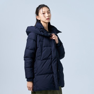 ★追加到貨★一穿秒溫暖高質量中長版羽絨外套(丈青)-女