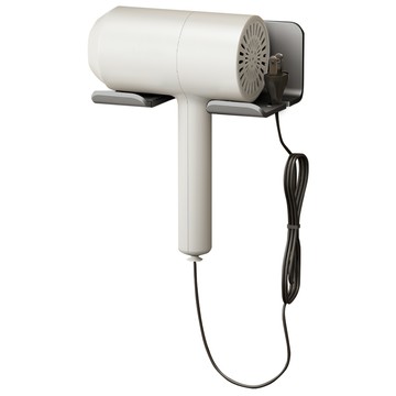 FAmILyLIFE 生活 簡約風航太鋁免打孔吹風機收納架 免釘膠款 A-229-G  神秘灰  1個