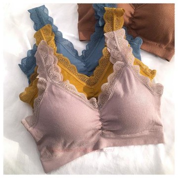 黛美芮7316性感蕾絲肩帶裹胸女春夏款小胸聚攏文胸防走光打底抹胸