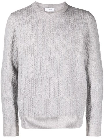 Lardini - cable-knit crew-neck jumper - men - Wool/Cashmere - S - Grey