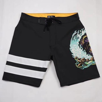 男子健體沙灘褲齊膝短褲休閑中褲彈力速干沖浪潛水五分游泳褲E544