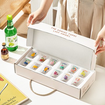 卡通玻璃燒酒杯家用二兩小酒杯創意酒盅一口杯迷你清酒杯子白酒杯