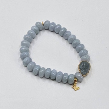 【云綺珠寶】天然緬甸A貨翡翠。獨家手作系列 冰種 濃紫 兔子造型 盤珠 設計 手串 9mm+