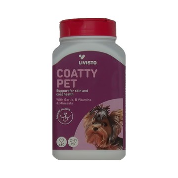 LIVISTO 犬用皮膚毛髮保健營養錠 含大蒜、B群維生素和礦物質  皮膚/毛髮  60顆  1罐