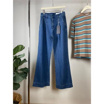 顯瘦松弛感rag24春夏深藍色垂感寬松闊腿牛仔褲簡約復古水洗長褲