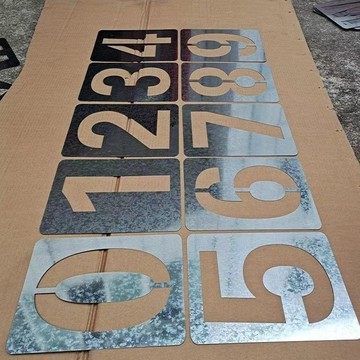 臺灣發貨>鏤空數字噴漆模板0-9字母數字噴號模具停車位號碼牌編號組合定製BIX