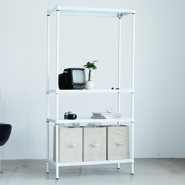 AMOS 沖孔置物架 WBW002WH 91 x 46 x 180cm 收納架  白色  4層