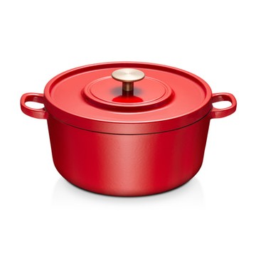 鑄鐵鍋 亮紅色 24cm