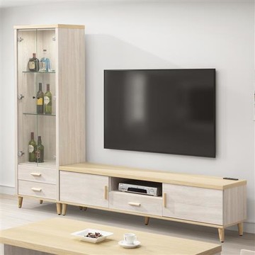 MUNA 肯特8尺L櫃(展示櫃+6尺電視櫃) 240.5X40X182cm