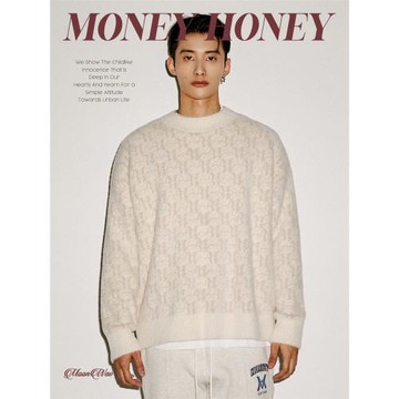 MOONWAV秋冬加絨厚毛衣滿印logo秋冬情侶毛針織衫李大奔同款上衣