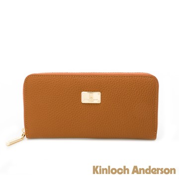 【Kinloch anderson】Aura 金屬LOGO拉鍊長夾-琥珀棕