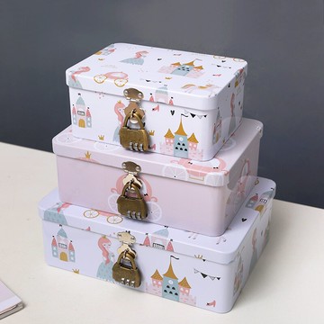 桌面收納盒帶鎖宿舍學生ins化妝品證件首飾儲物盒家用密碼鐵盒子