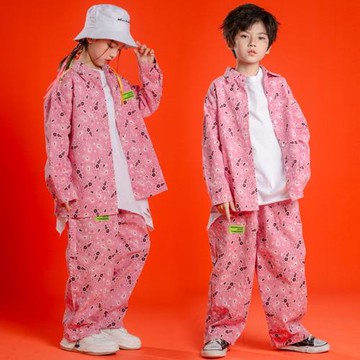 爵士舞服裝兒童女孩男孩jazz街舞嘻哈舞蹈服套裝潮衣表演出服